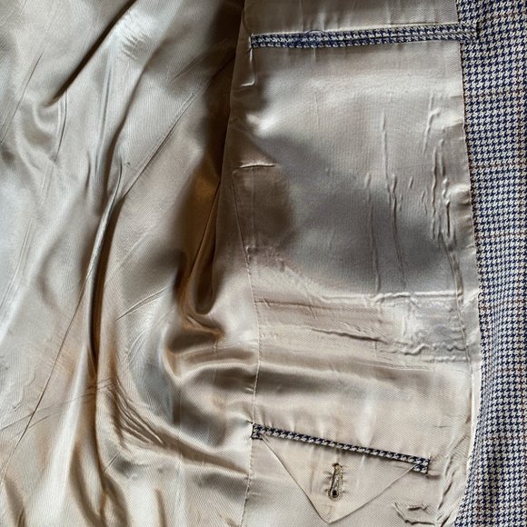 Vintage Burberry Suit Jacket Windowpane Wool 40R - Picture 4 of 6